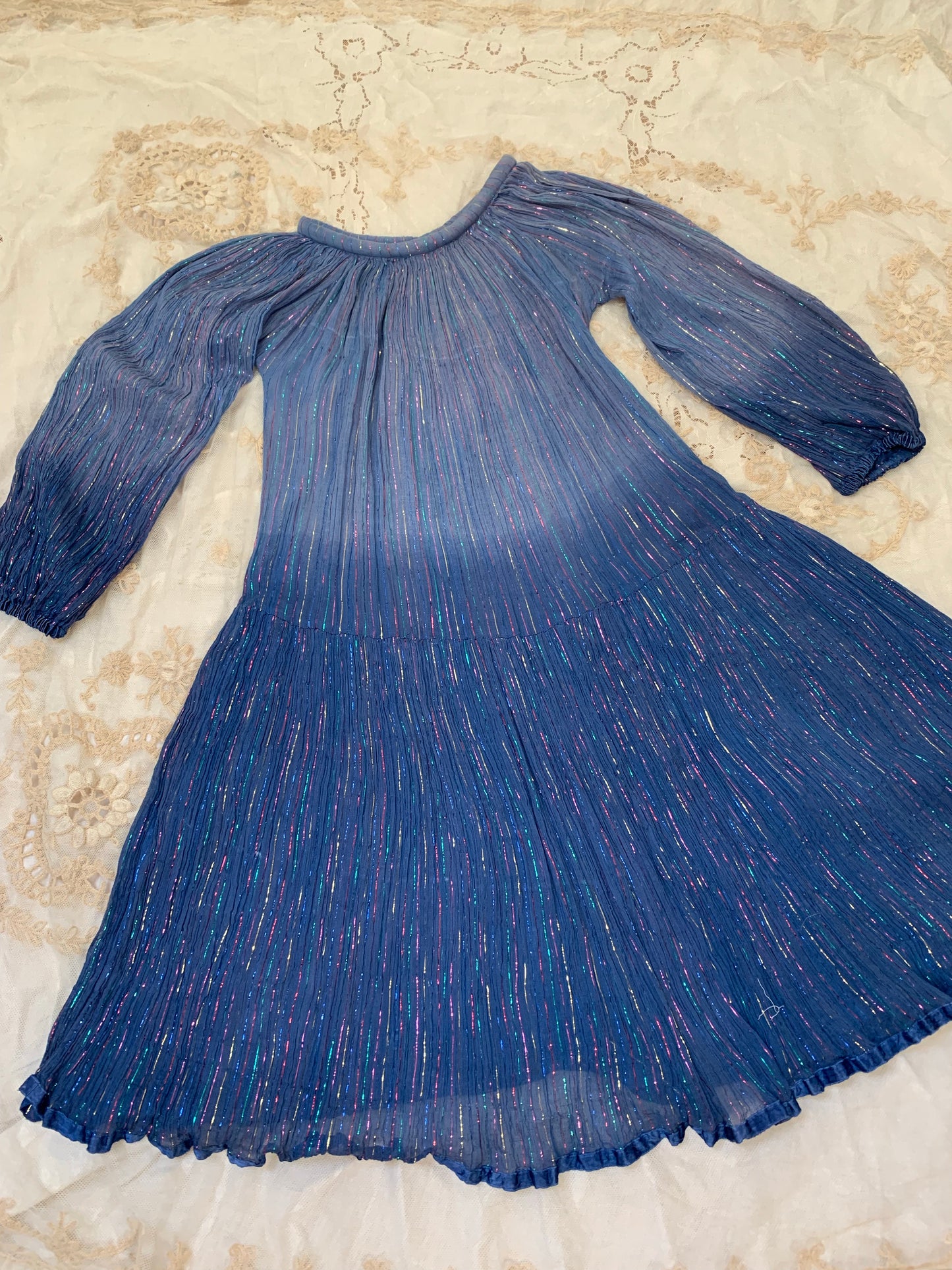 1970s Ombre Gauze Dress