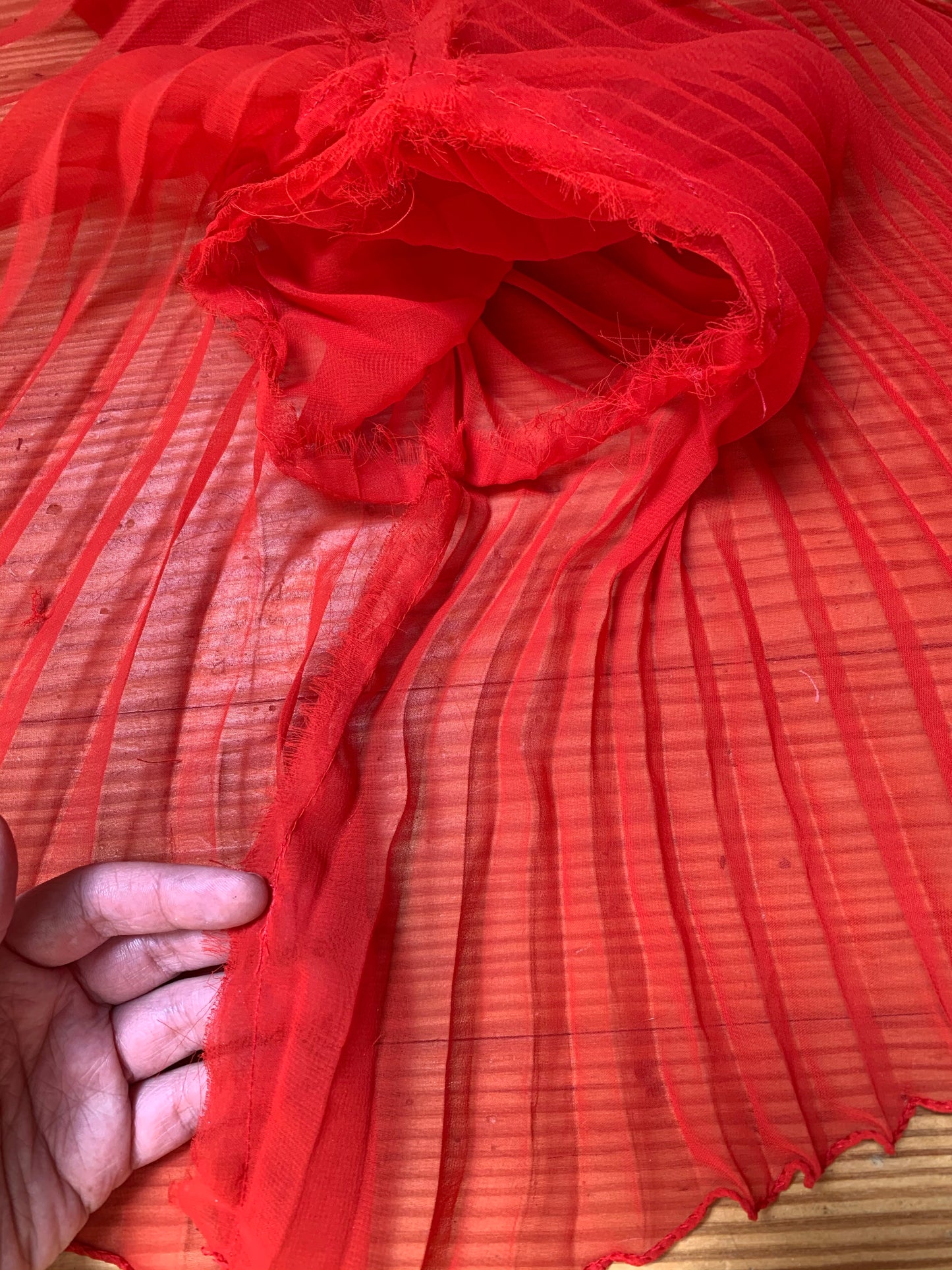1970s Red Trumpet Sleeve Pleated Jacket
