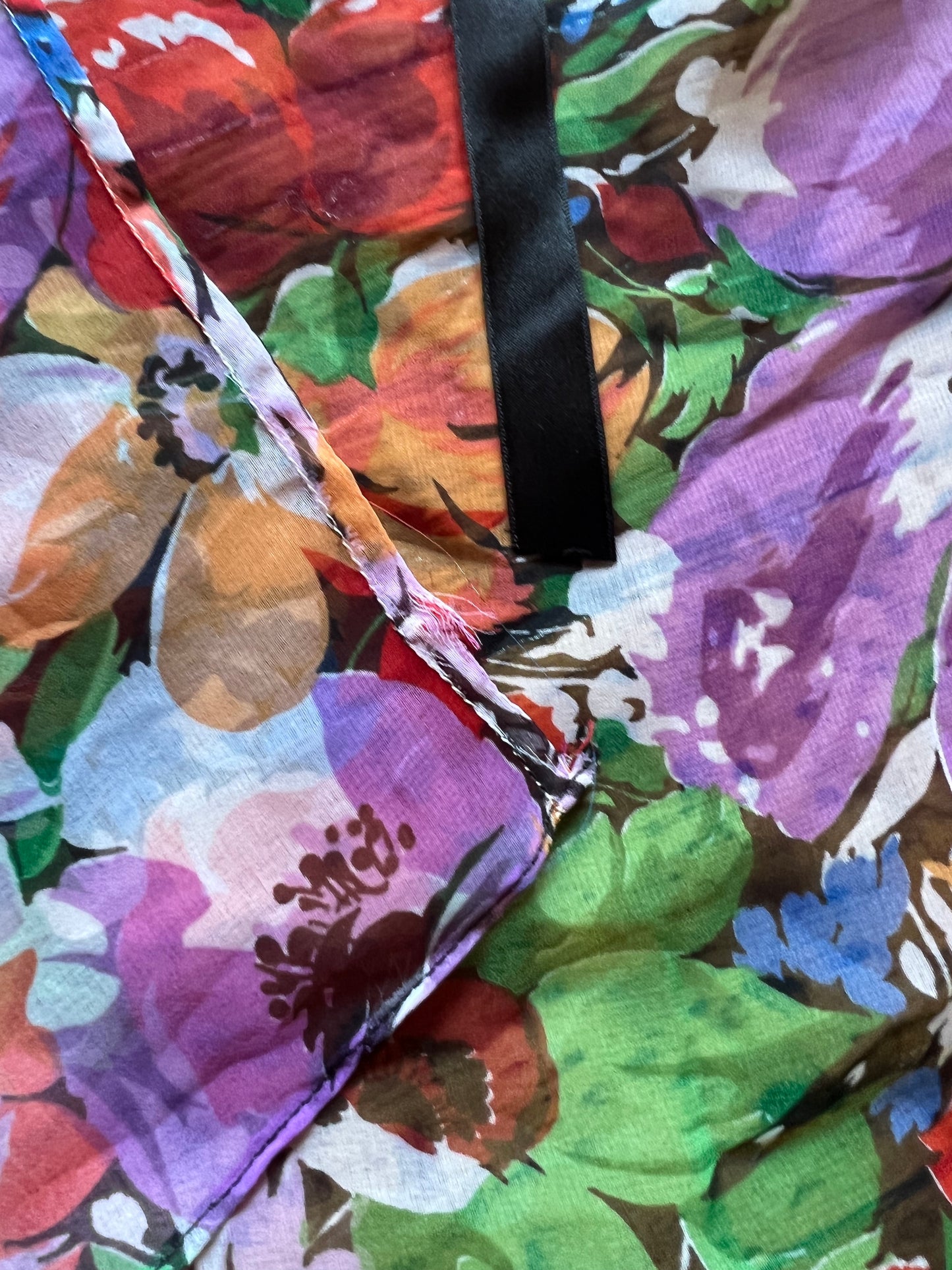 1970s Floral Print Bed Jacket