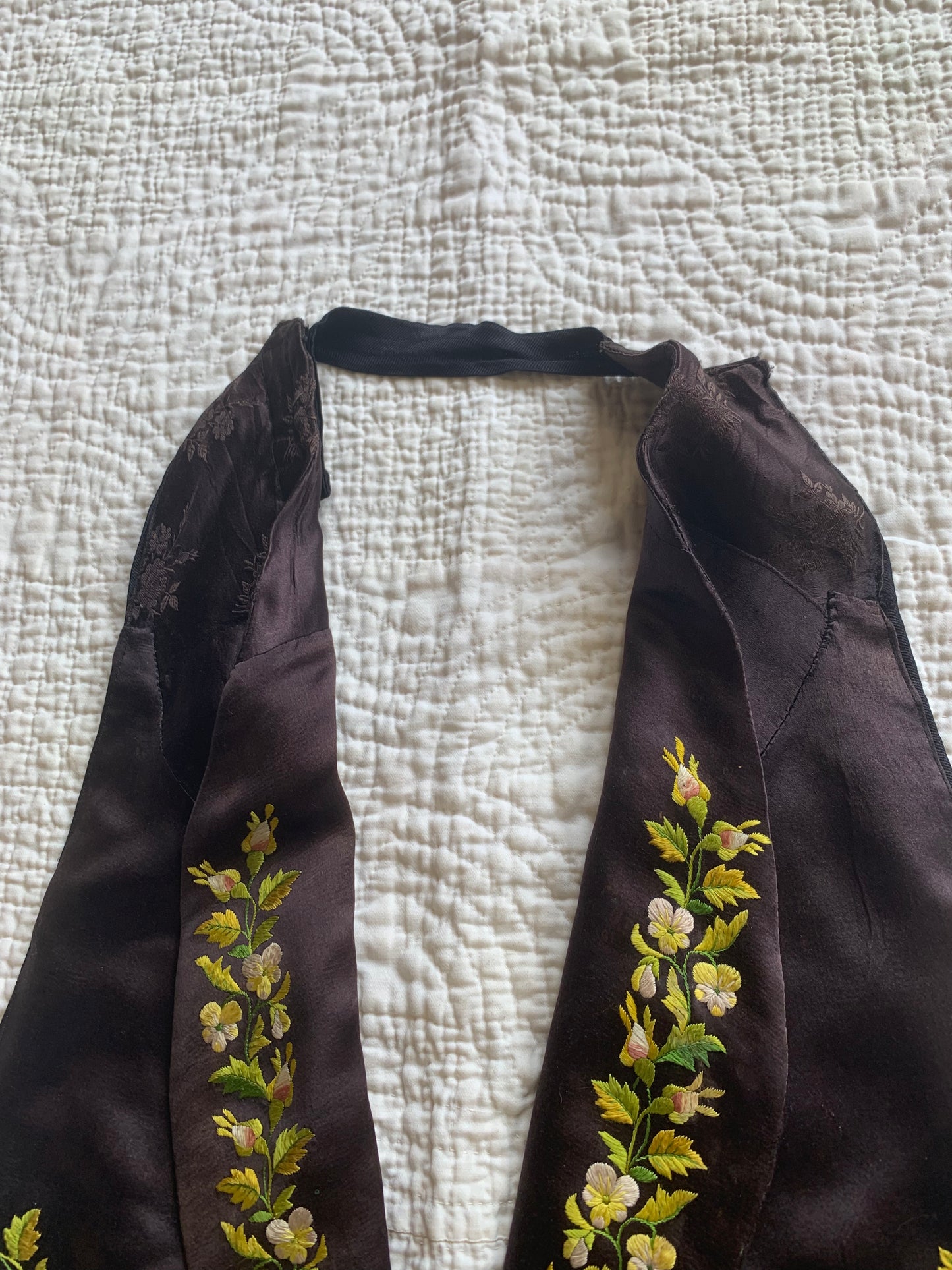 Antique Embroidered Silk Vest