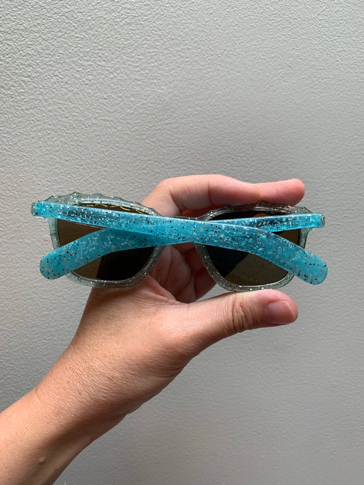 1950s Blue Glitter Sunglasses