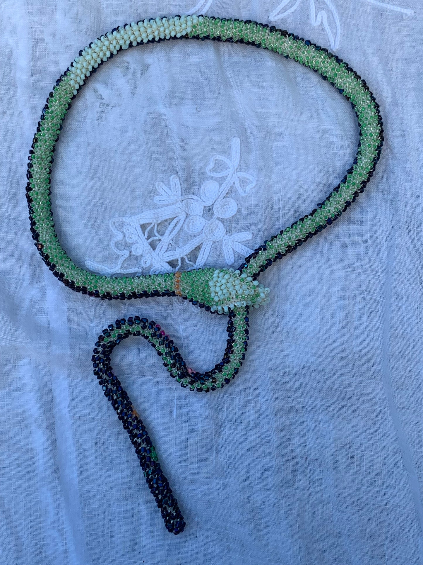 Bead Crochet | Navy Floral Garden