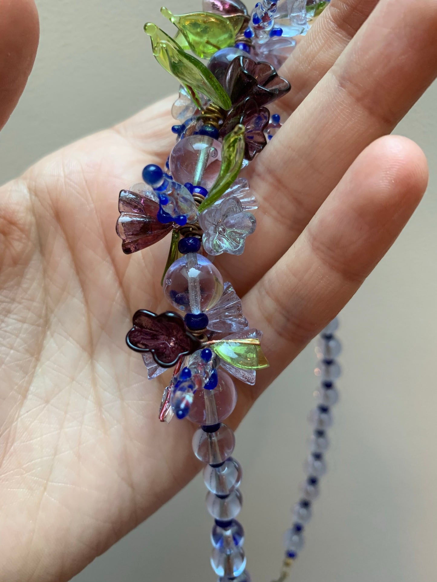 Vintage Venetian Glass Flower Garland Necklace