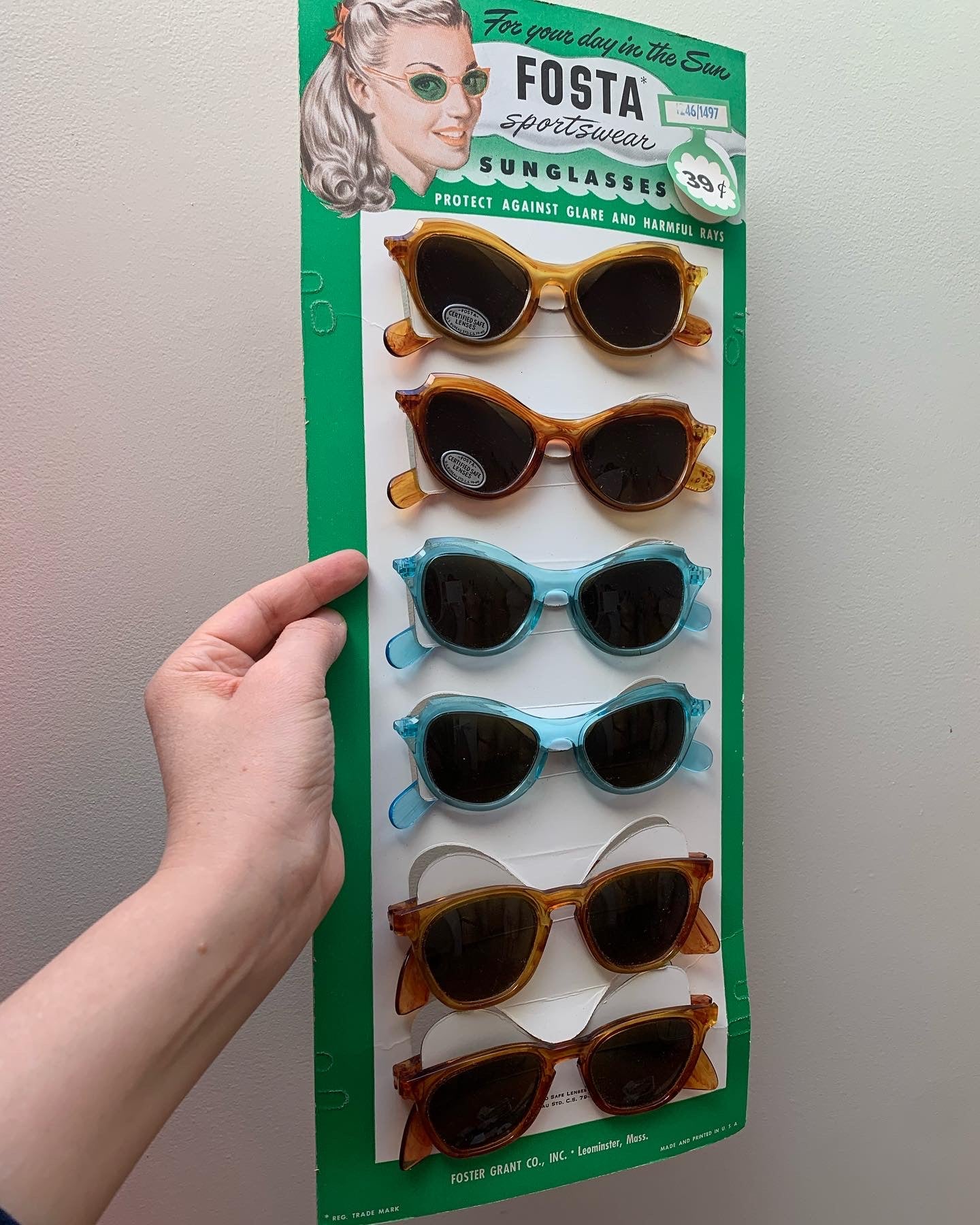 1950s Curved Temple Sunglasses | Fosta