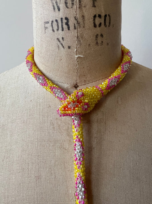 Bead Crochet Snake | Yellow