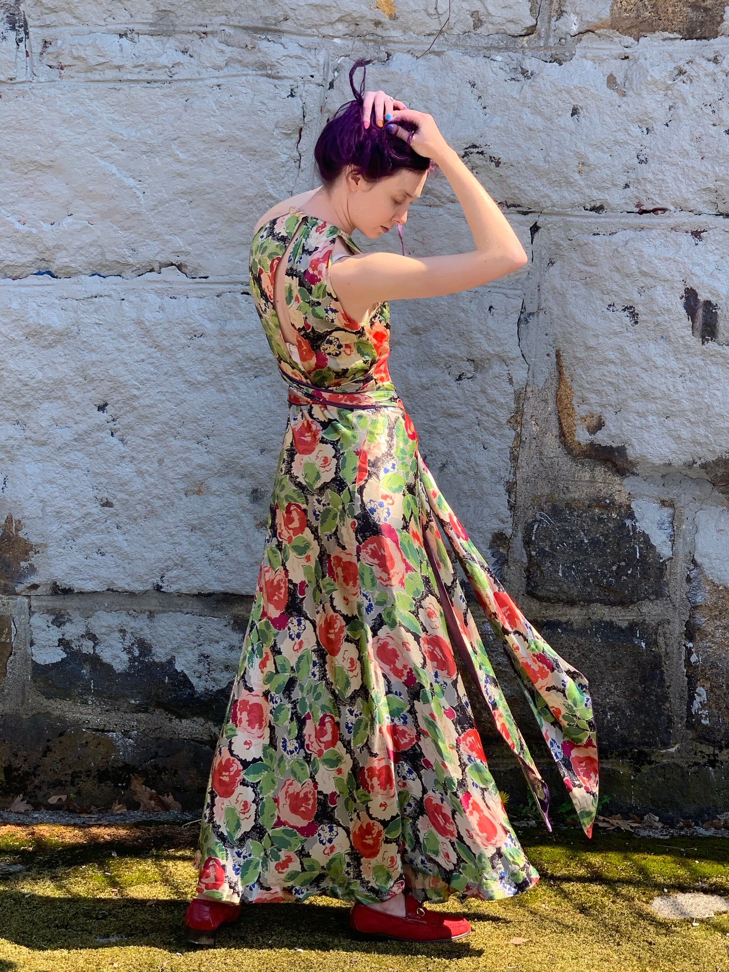 1930s Floral Print Gown