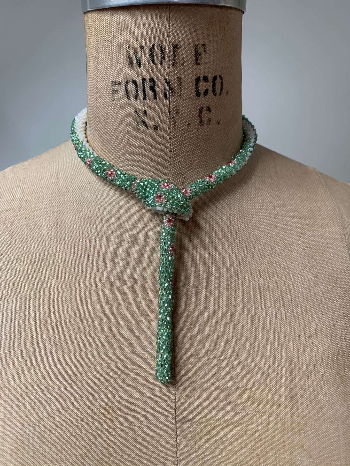 Reserved Custom Bead Crochet Snake Necklace