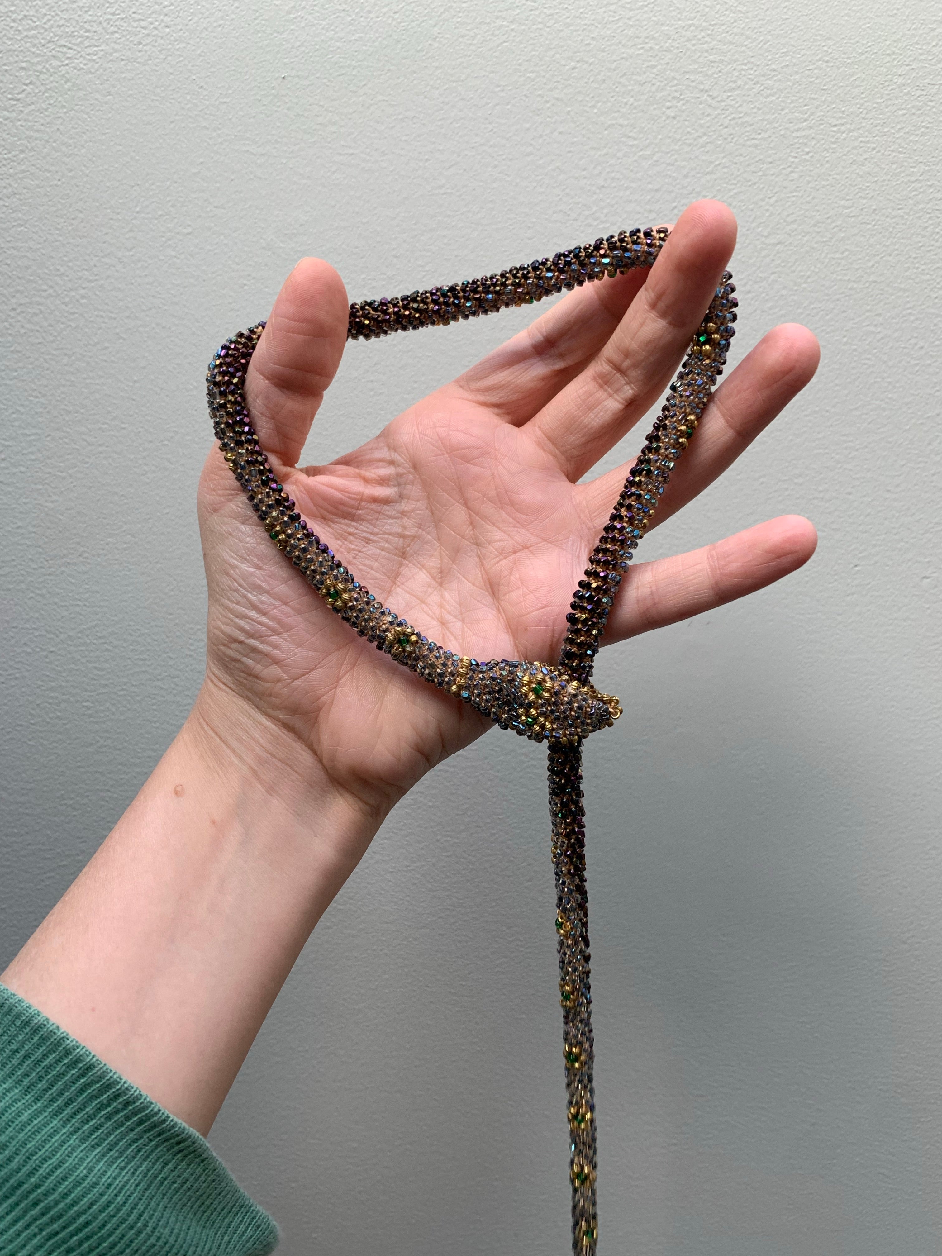 Snake Necklace Serpentine Chain Yellow Art Glass Vintage – World of  Eccentricity & Charm