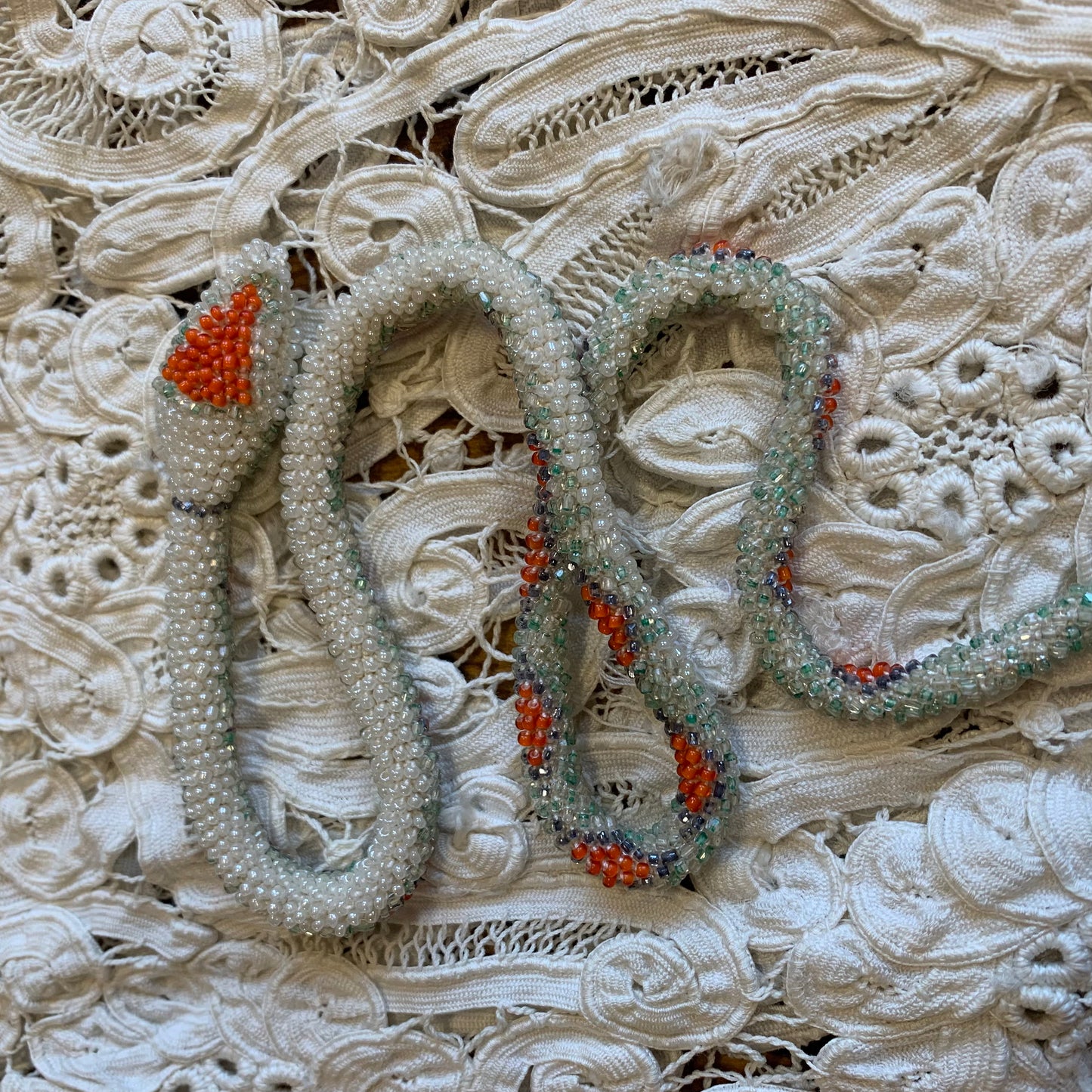 Bead Crochet Snake | Seafoam Diamond