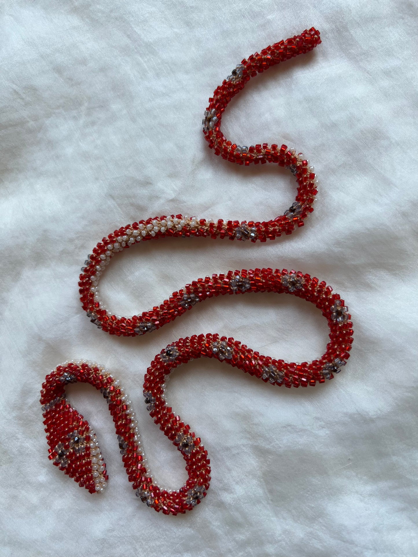 SALE! Bead Crochet Snake | Ruby