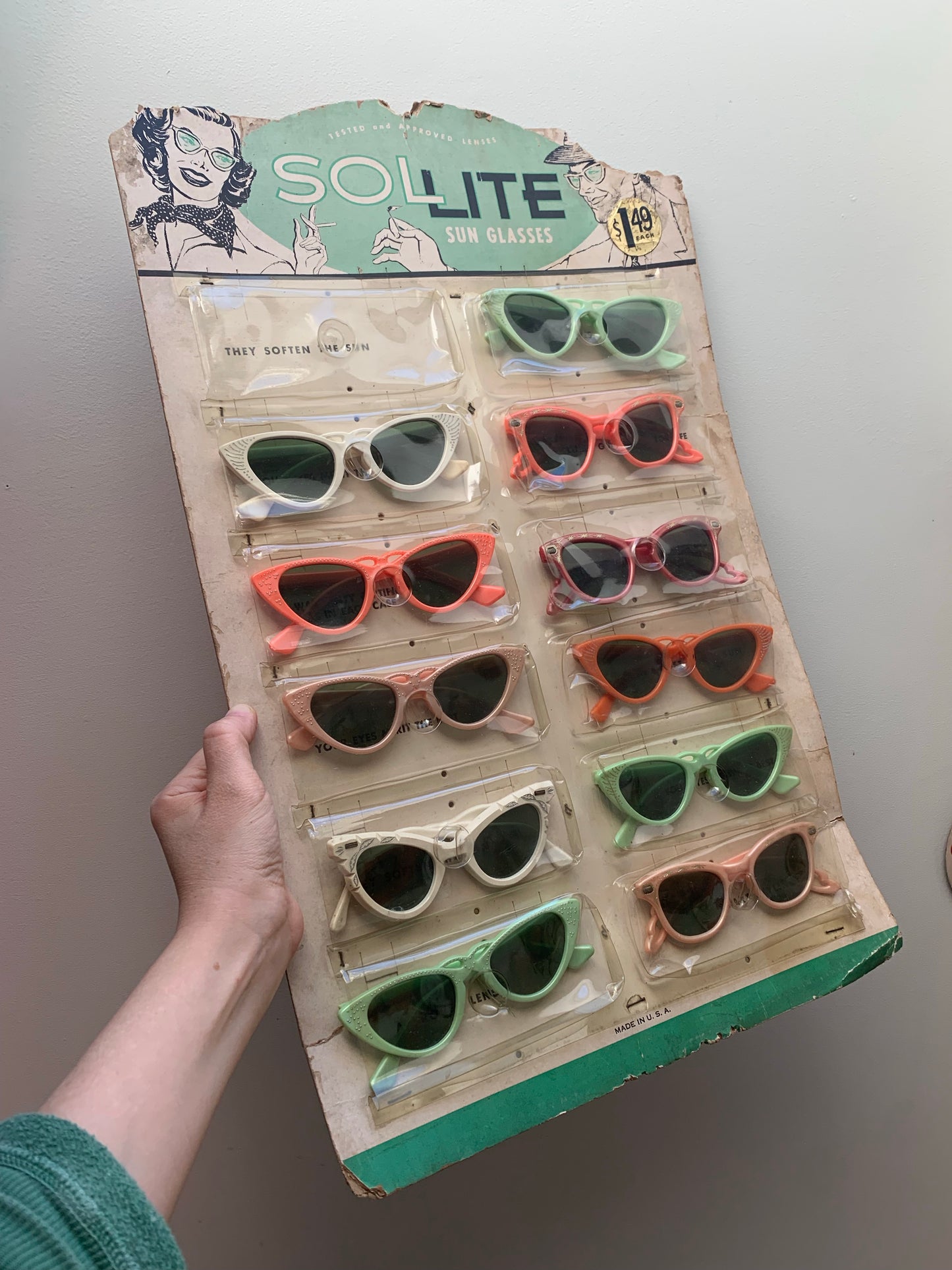 1950s Sunglasses | Mint Cat Eye