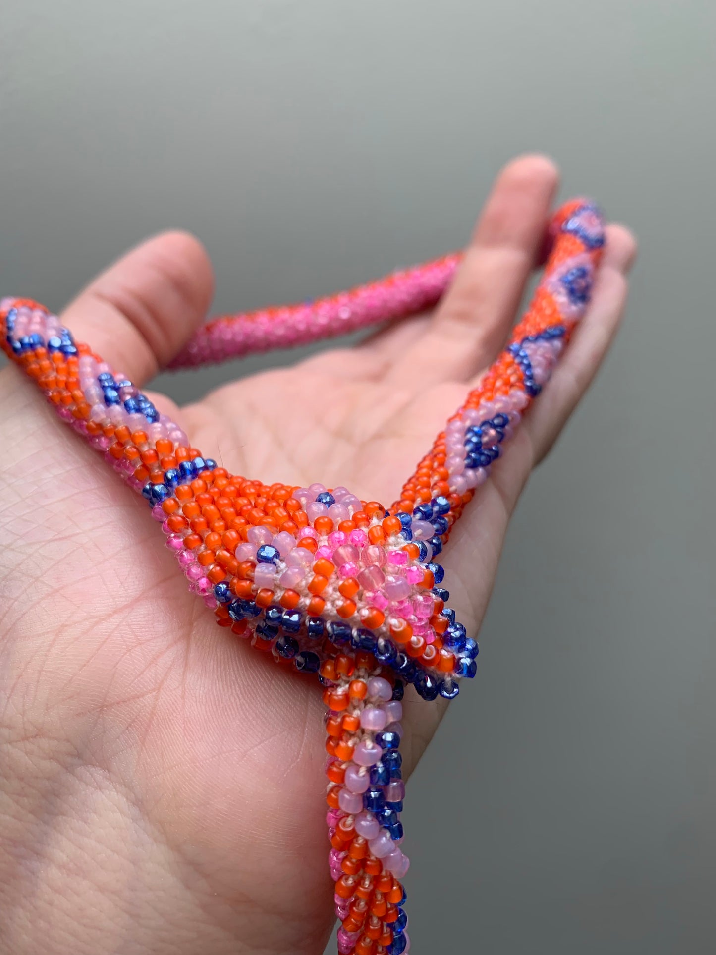 Bead Crochet Snake | Orange