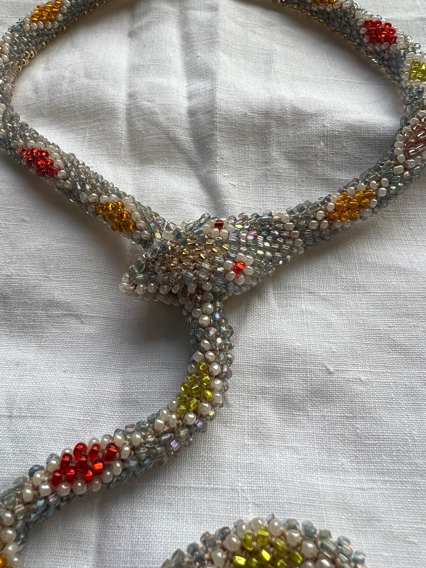Bead Crochet Snake Diamond | Pale Blue