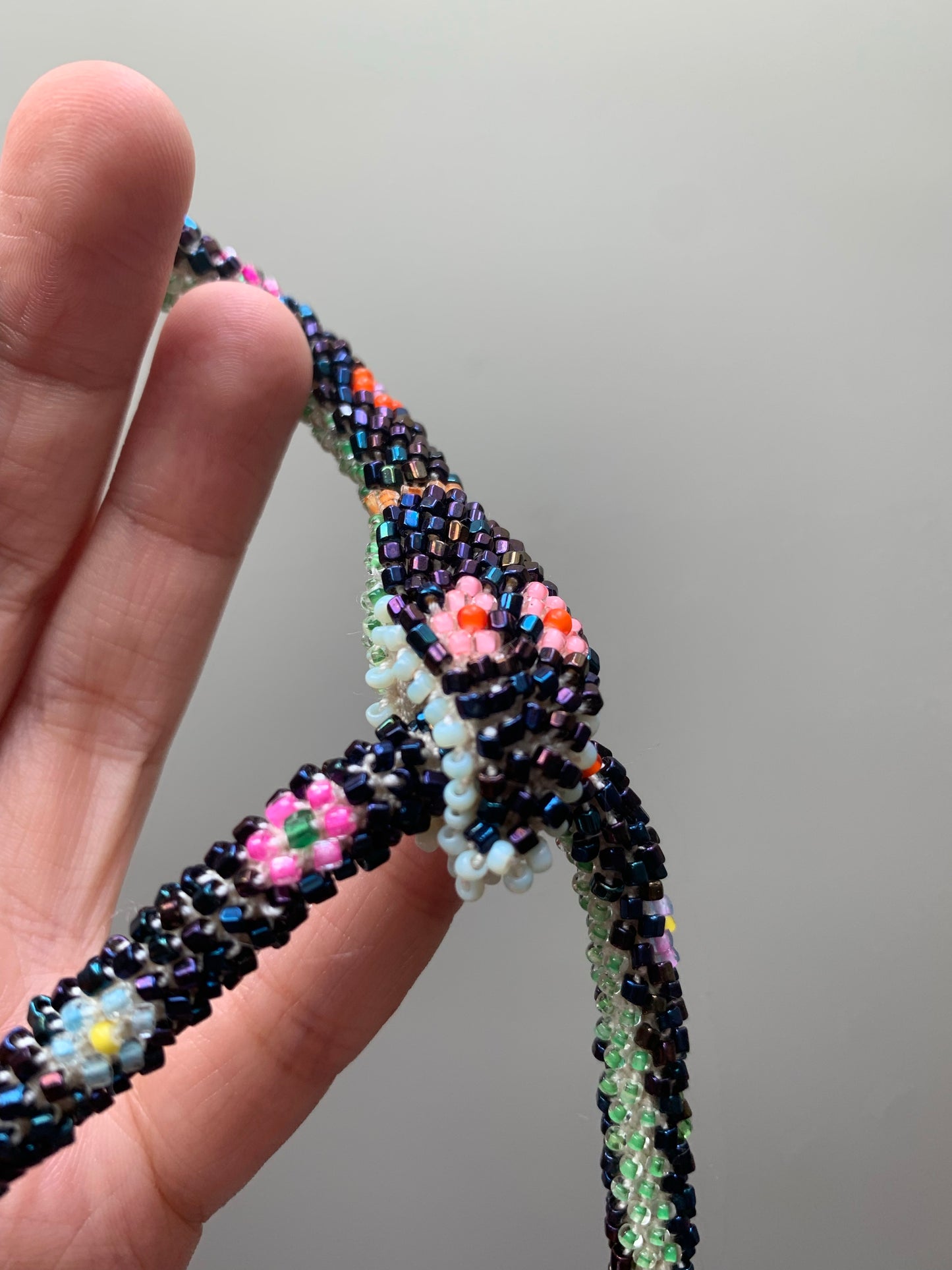Bead Crochet | Navy Floral Garden