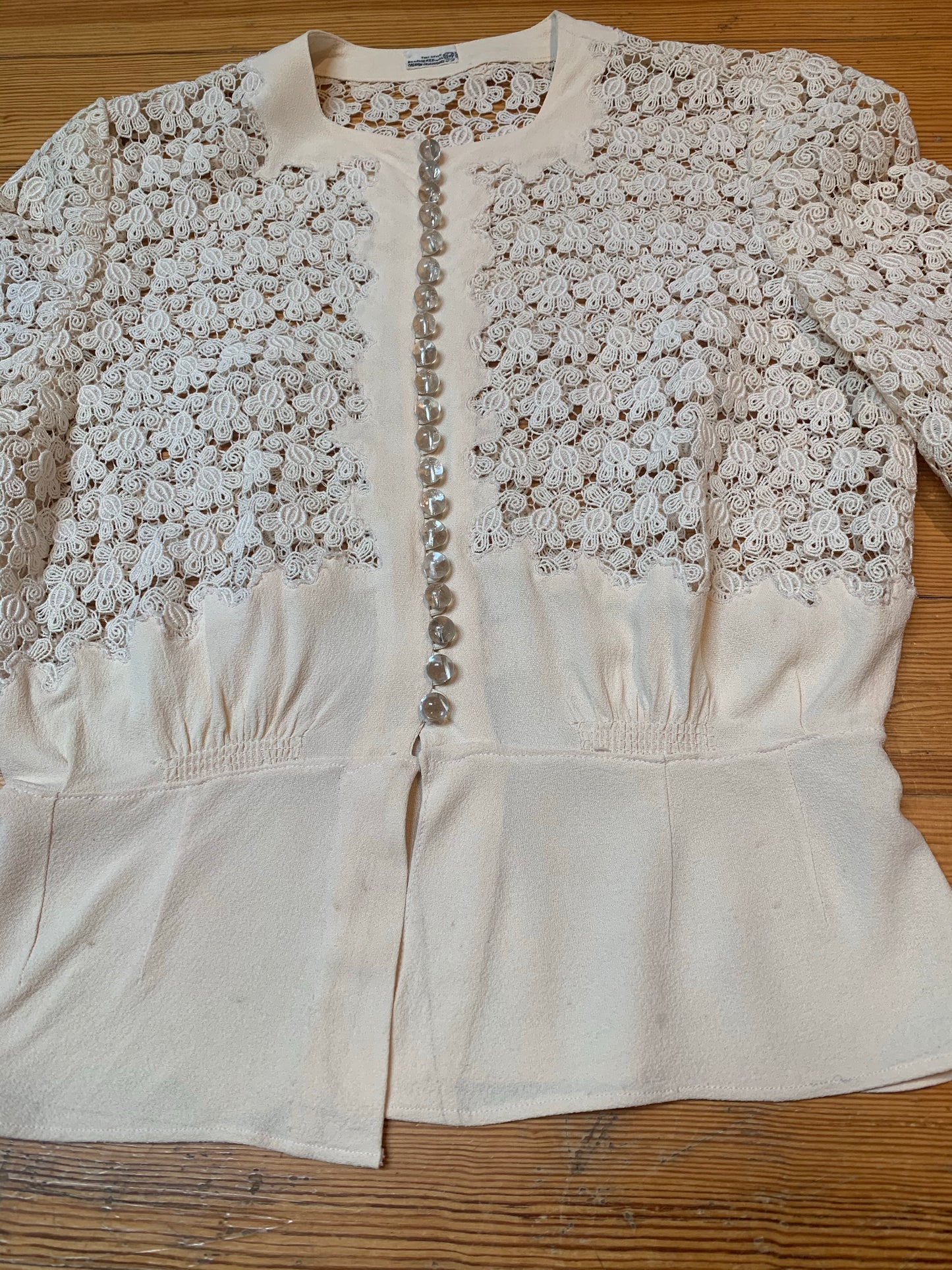 1930s Cream Crochet Blouse | FOGA