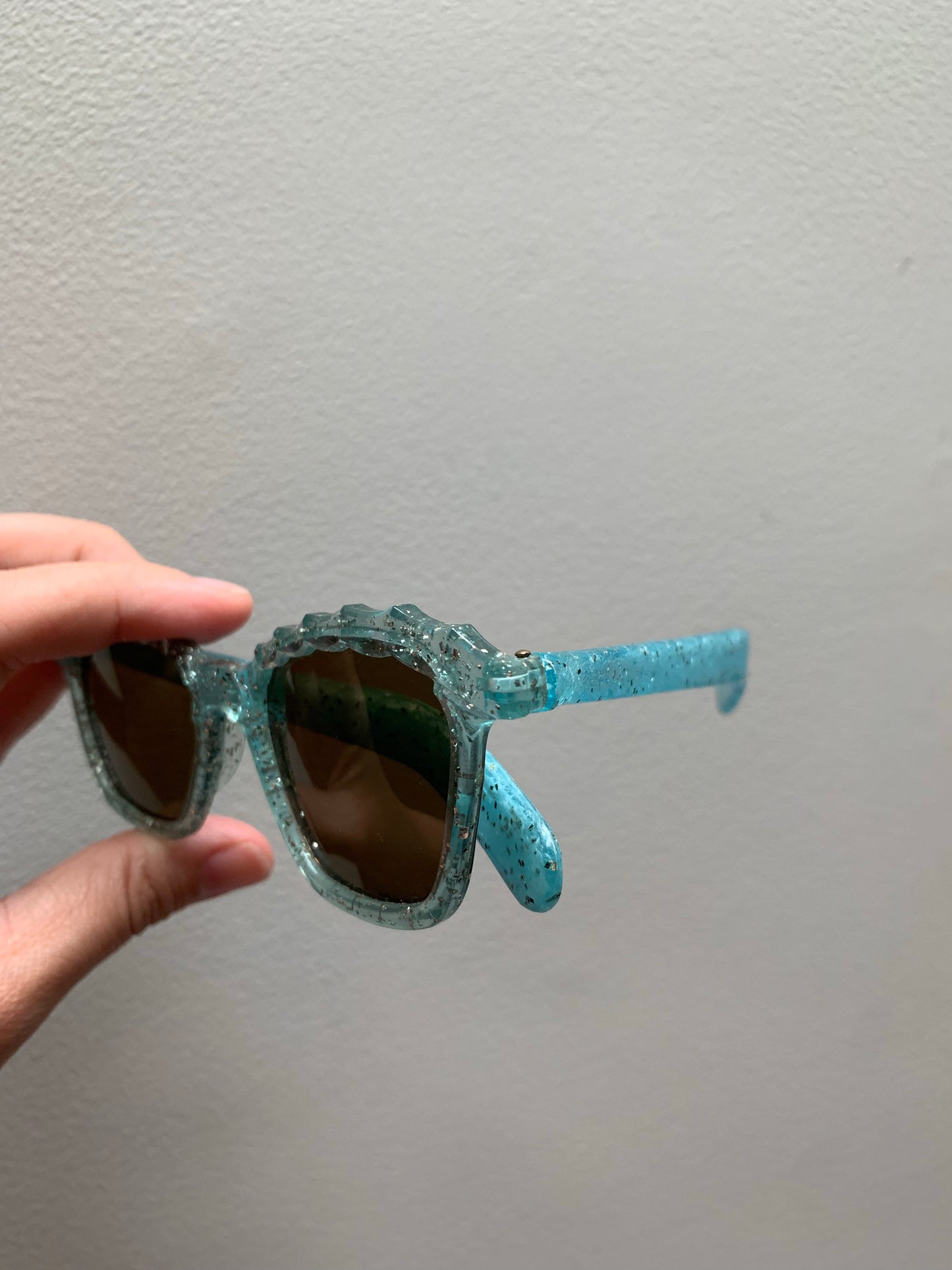 1950s Blue Glitter Sunglasses