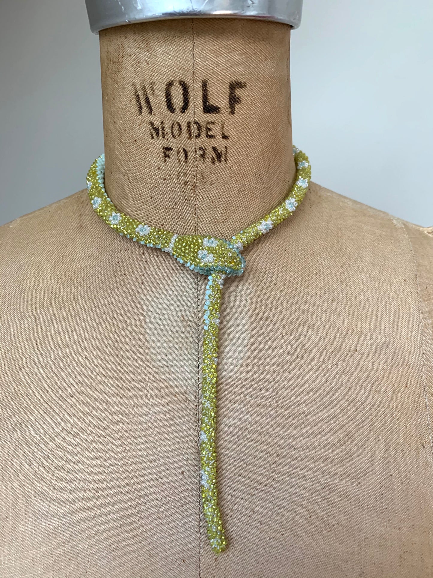 Custom Bead Crochet Snake Necklace