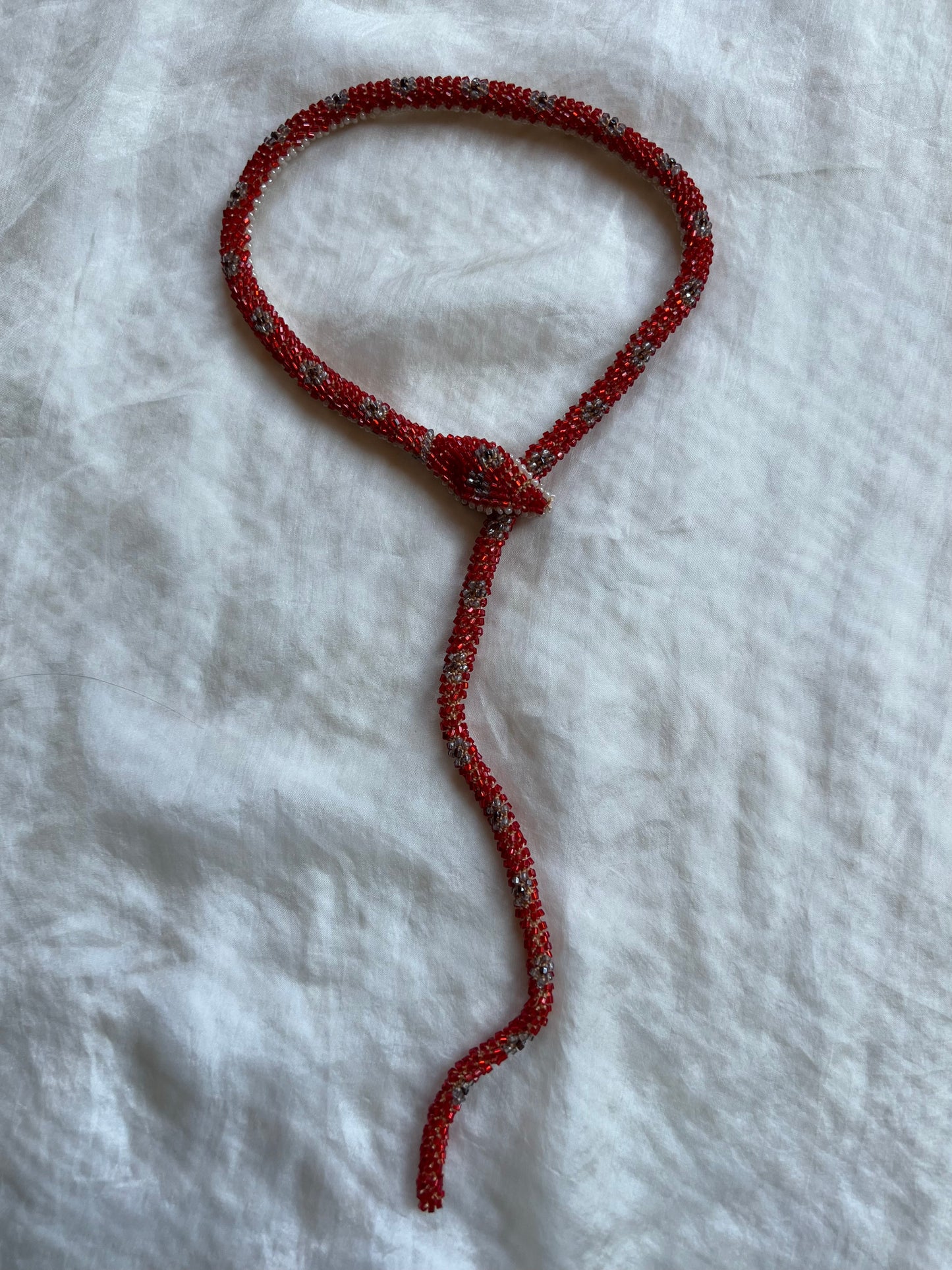 SALE! Bead Crochet Snake | Ruby