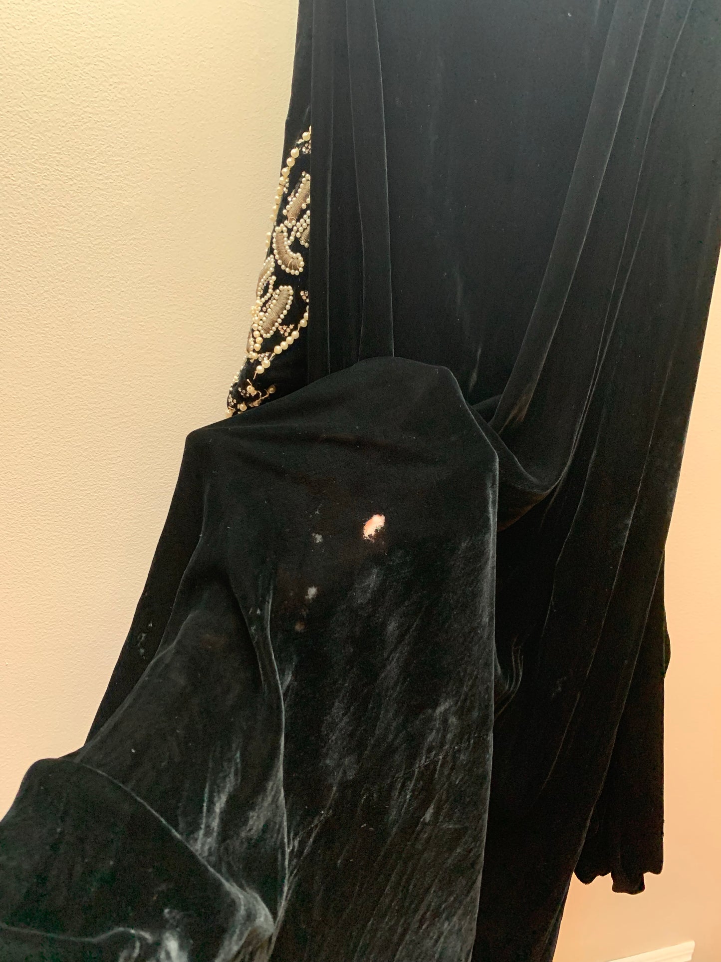 1930s Black Velvet Dress