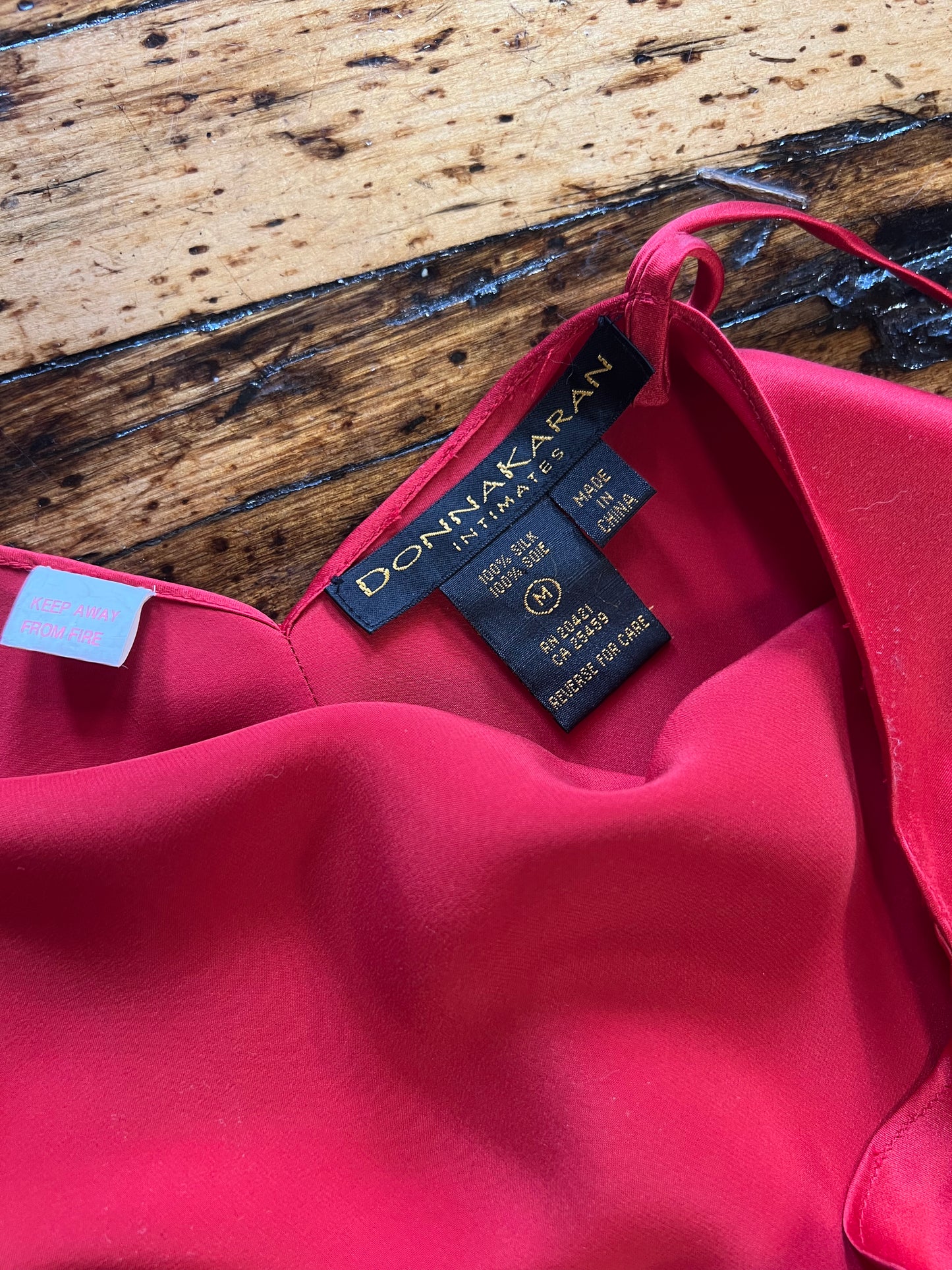 Red Silk Slip Dress | Donna Karan