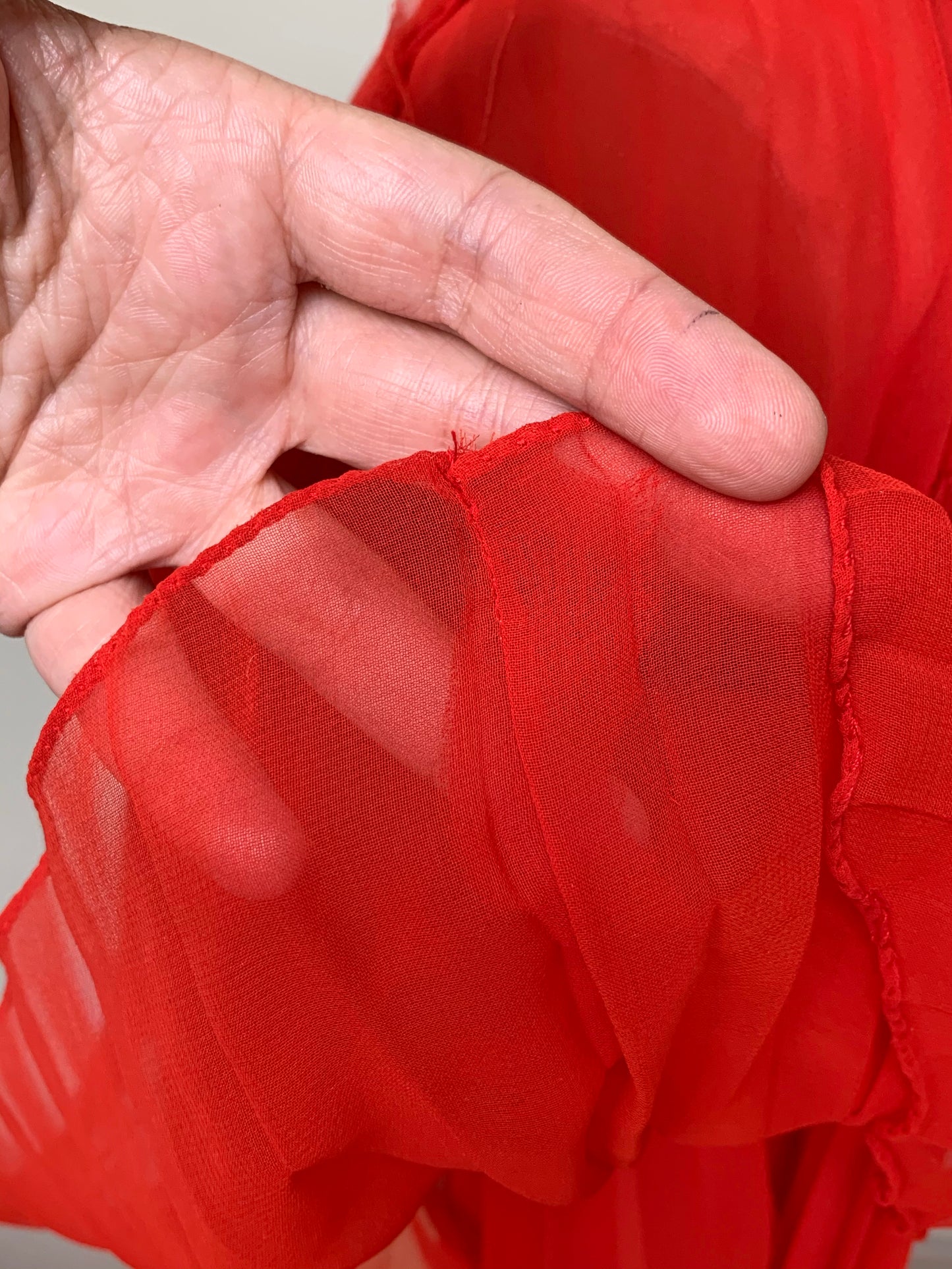 1970s Red Trumpet Sleeve Pleated Jacket