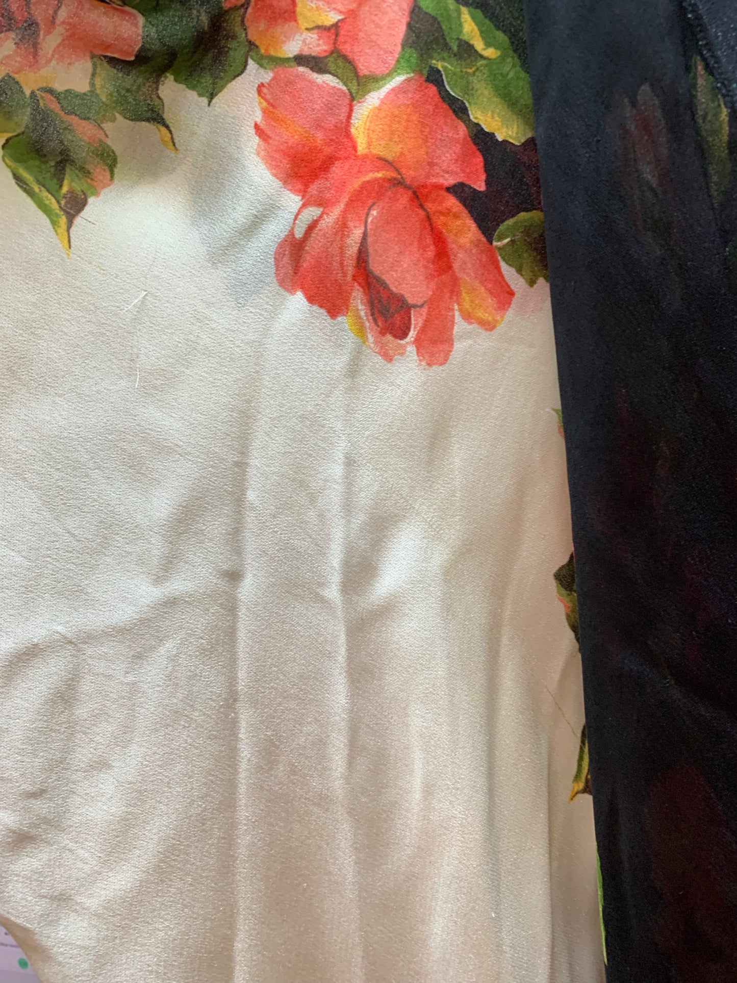 1990s Floral Chiffon Cocoon Dress